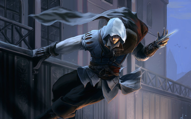 Man white outfit flying sword free wallpaper - medium preview image