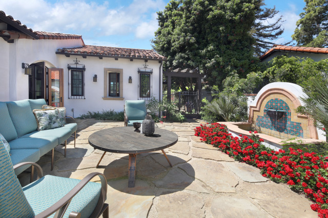 Patio fireplace flower cityscape blue free wallpaper - medium preview image