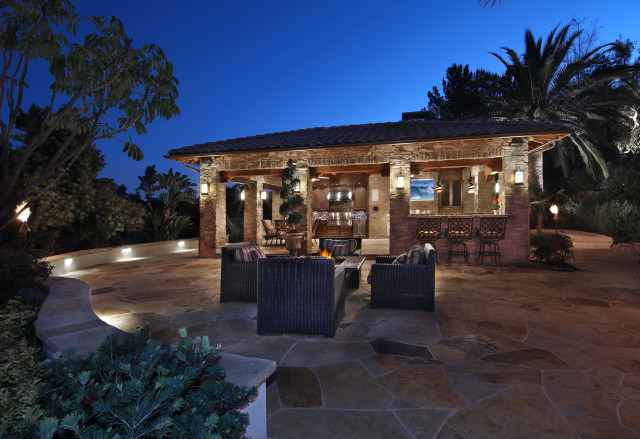 Patio night lights autumn bench free wallpaper - medium preview image