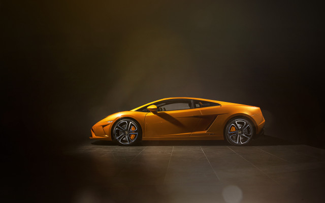 Yellow sports car dark room #26 free wallpaper - medium preview image