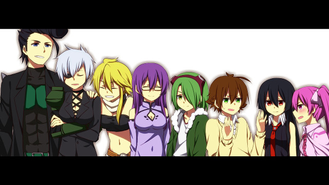 Anime characters group arms crossed free wallpaper - medium preview image