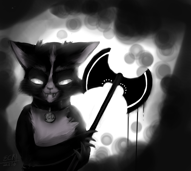 Black white cat hammer light free wallpaper - medium preview image