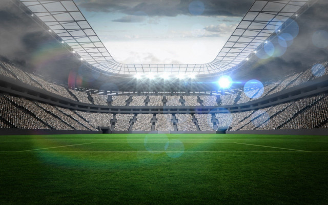 Soccer field stadium cloudy sky free wallpaper - medium preview image