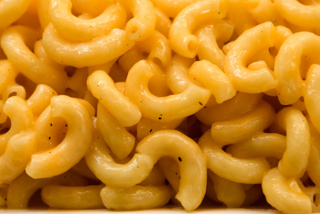 Macaroni cheese closeup fork plate free wallpaper - medium preview image