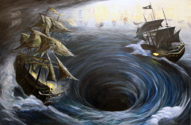 Ship storm background foreground painting free wallpaper - medium preview image