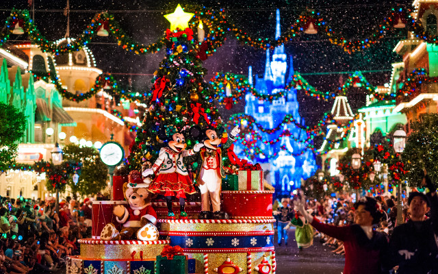 Mickey minnie parade float night free wallpaper - medium preview image