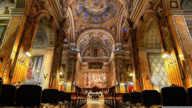 Church large ceiling wooden floor free wallpaper - medium preview image