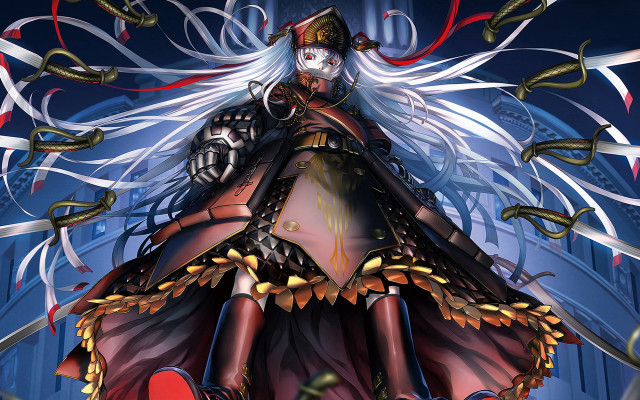 Woman costume clock sword headshot free wallpaper - medium preview image