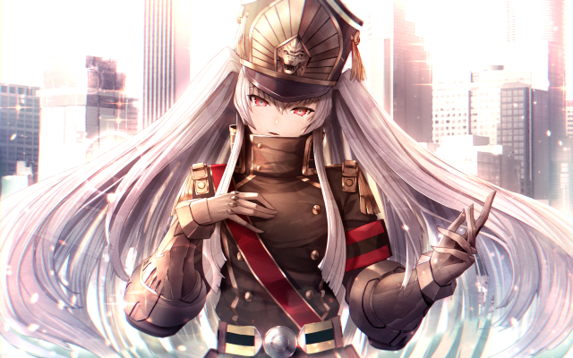 Woman white hair helmet cell free wallpaper - medium preview image