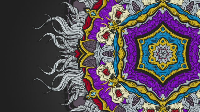 Colorful circular design black background free wallpaper for desktop - medium preview image