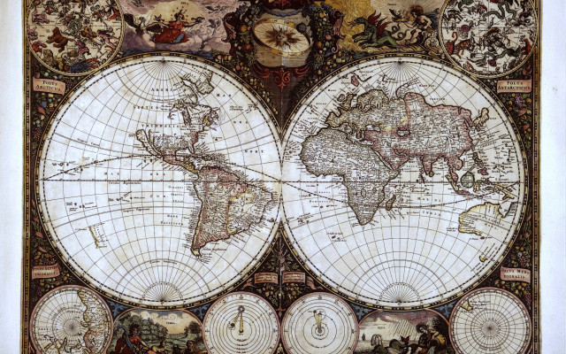 World map major cities detailed free wallpaper - medium preview image