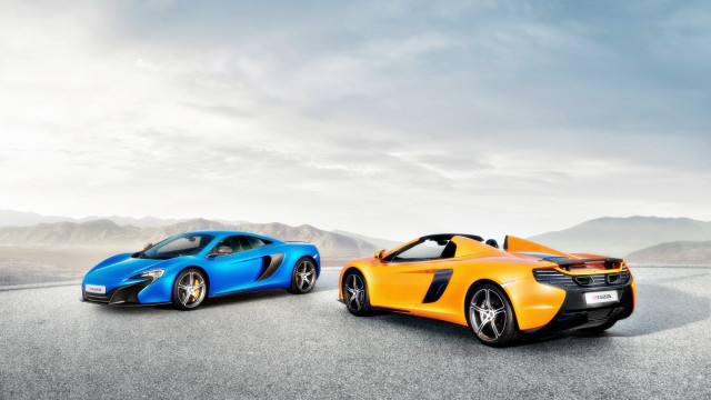Sports cars parked desert road free wallpaper - medium preview image