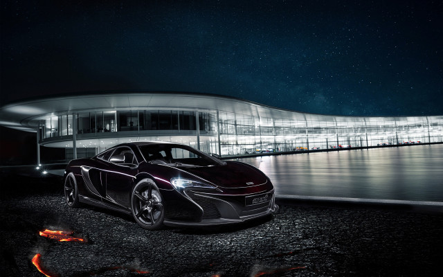 Car parked building night fire free wallpaper - medium preview image