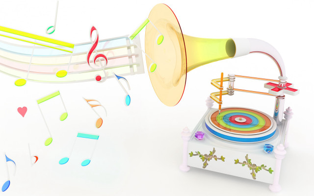 3d music instrument record player free wallpaper - medium preview image