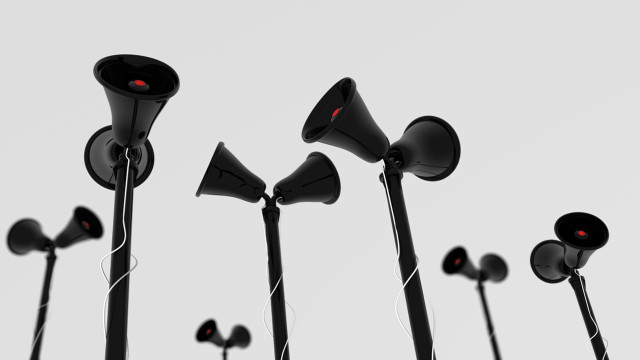 Black red speakers row white free wallpaper - medium preview image