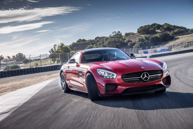 Red mercedes sports car track free wallpaper - medium preview image