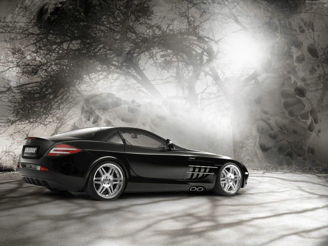 Black sports car driveway tree free wallpaper - medium preview image