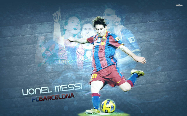 Man kicking soccer ball blue #2 free wallpaper - medium preview image