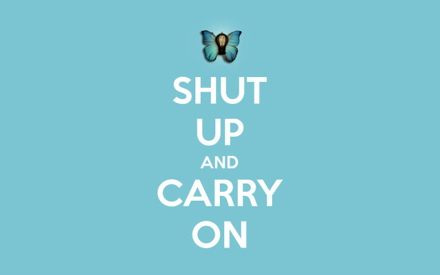 Blue background butterfly shut up free wallpaper - medium preview image