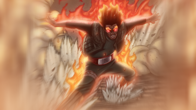 Man demon mask fireball standing free wallpaper - medium preview image