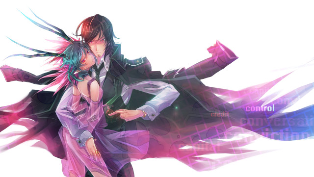 Anime couple hugging white background free wallpaper - medium preview image