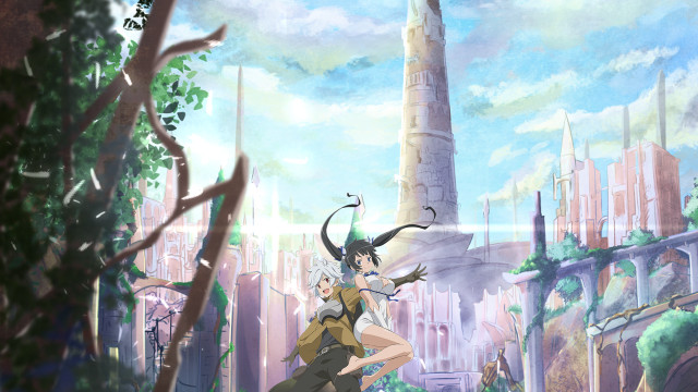 Woman yellow dress city tall free wallpaper - medium preview image