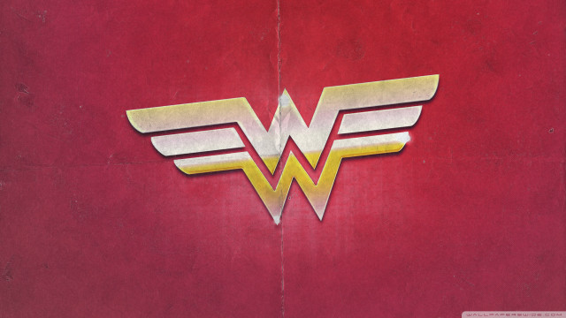Red wall gold wonder logo free wallpaper - medium preview image