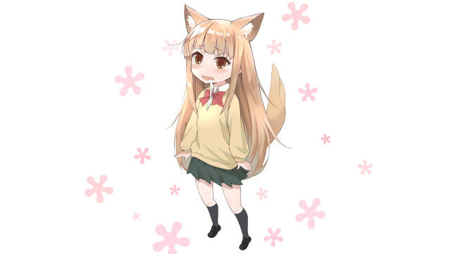 Long hair fox ears school free wallpaper - medium preview image