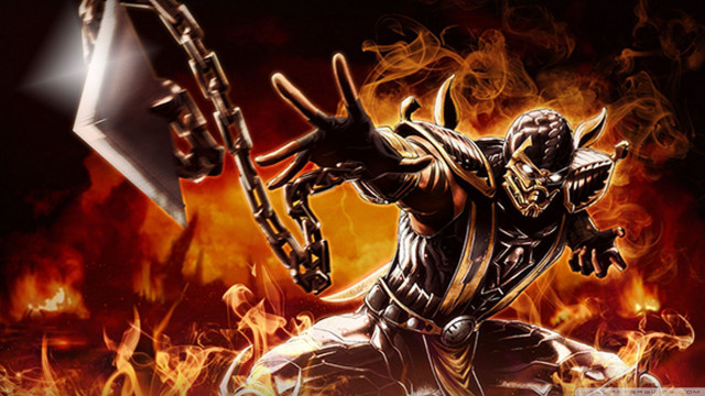 Demonic man knife fire flames free wallpaper - medium preview image