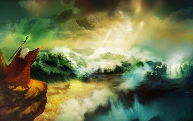 Woman sitting rock staff green free wallpaper - medium preview image