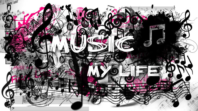 Music themed background musical notes free wallpaper - medium preview image