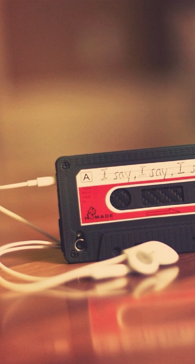 Cassette player earbuds table remote free wallpaper - medium preview image