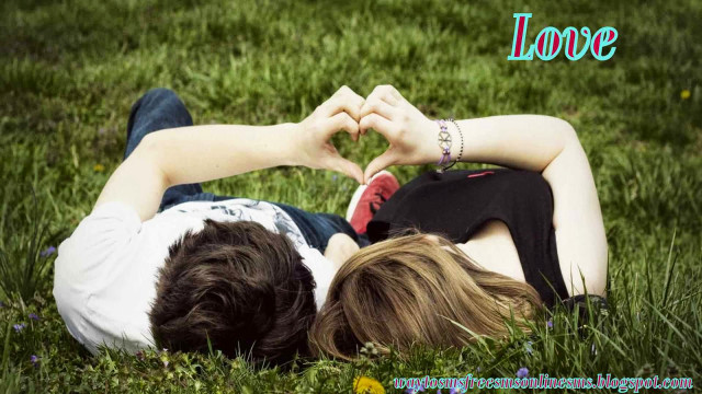 Couple heart grass love background free wallpaper - medium preview image