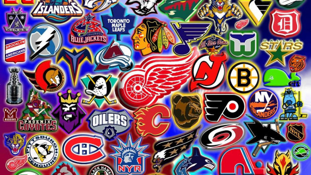 Hockey logos collection blue red free wallpaper - medium preview image