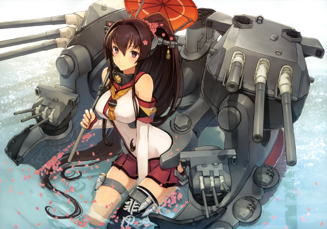 Woman skirt boots umbrella robot free wallpaper - medium preview image