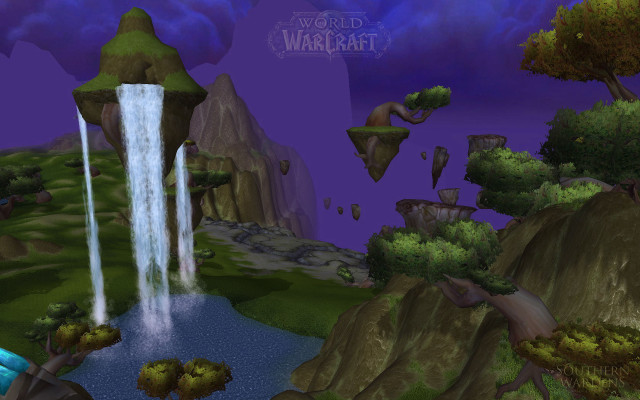 Waterfall lake mountains trees rocks free wallpaper - medium preview image