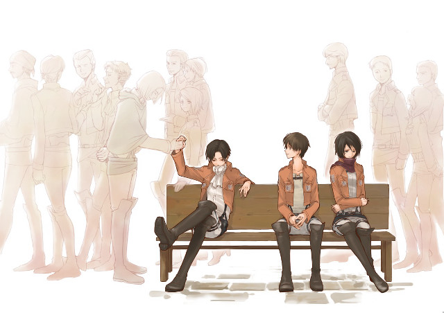 Group bench sitting people standing free wallpaper - medium preview image