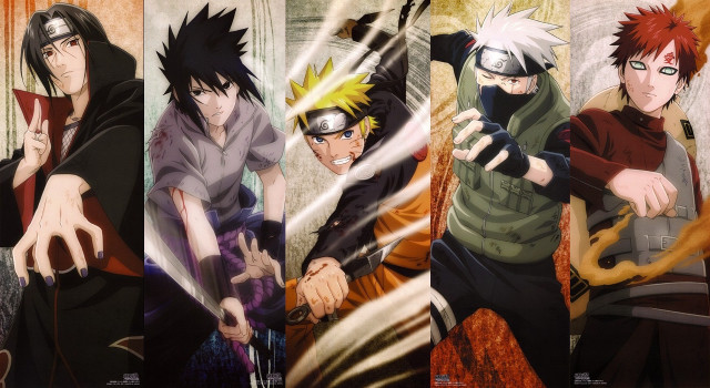 Anime characters swords gun pointing free wallpaper - medium preview image
