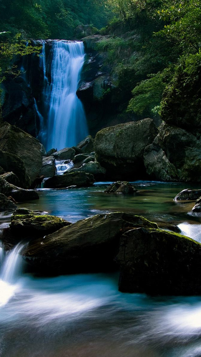 Waterfall long exposure water flowing free wallpaper - medium preview image