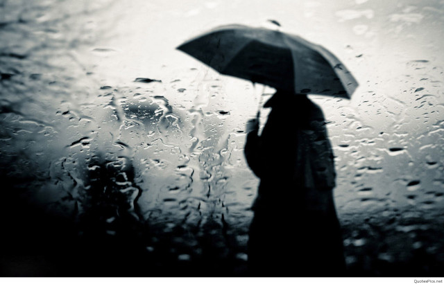 Person standing rain umbrella raindrop free wallpaper - medium preview image