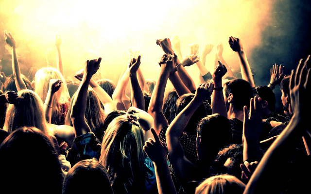 Concert crowd fire embers giant free wallpaper - medium preview image