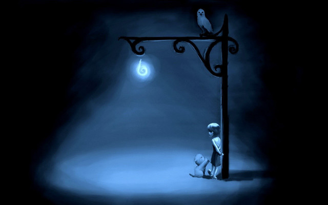 Cat streetlight bird back lightbulb free wallpaper - medium preview image