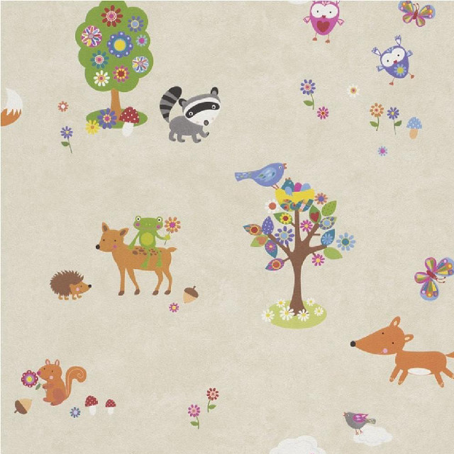 Animals wall tree flowers birds free wallpaper - medium preview image