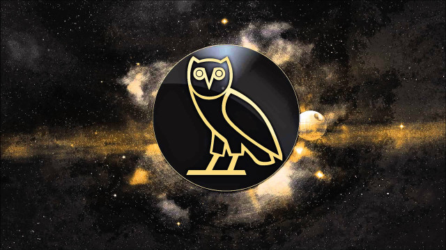 Black gold owl circle stars free wallpaper - medium preview image