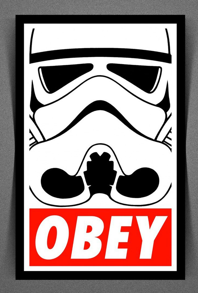 Star wars stormtrooper obey red free wallpaper - medium preview image
