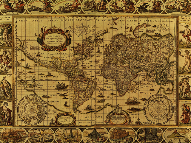 World map major cities detailed #7 free wallpaper - medium preview image