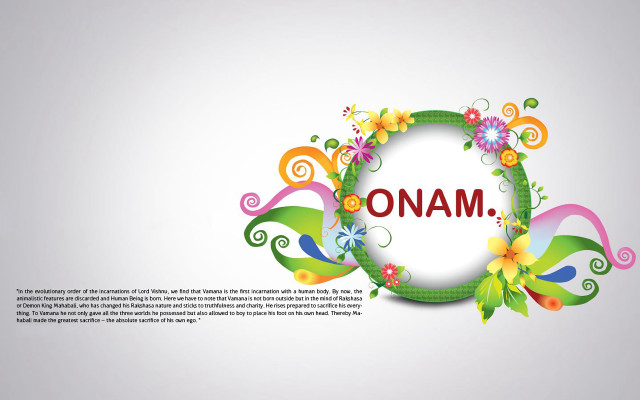 Colorful floral frame onam flower free wallpaper - medium preview image