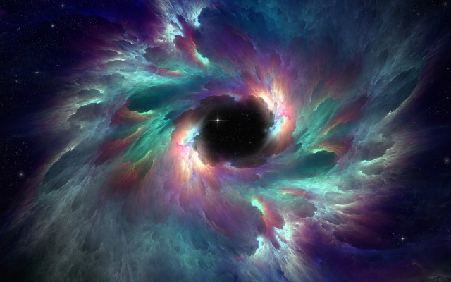 Blackhole colorful sky stars galaxy free wallpaper - medium preview image