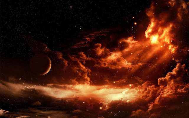 Orange cloud bright light half free wallpaper - medium preview image