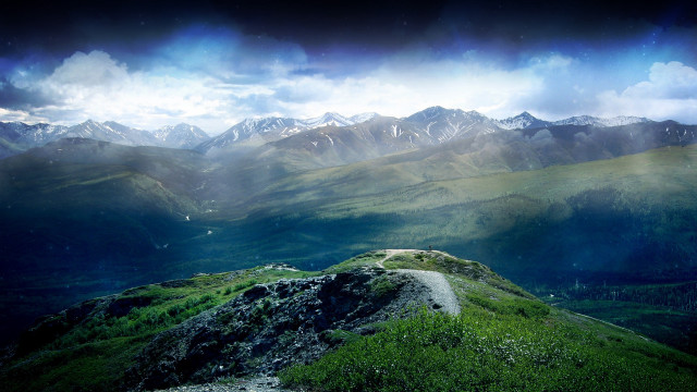 Mountain road cloudy sky night #2 free wallpaper - medium preview image